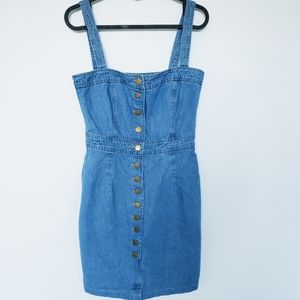 Skylar + Madison Button-Down Pinafore Deni…